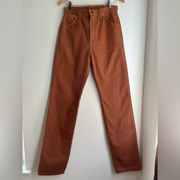 NEW Wrangler | Rare 60s 70s Vintage Rust Orange Straight-Leg Jeans - Picture 3 of 12